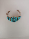 Authentic Native American Handcrafted Turquoise and Sterling Silver Cuff; BR23-2