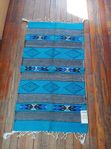 Zapotec Handwoven Wool Rug; 22"x44"; Z125-9