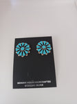 Zuni Handcrafted Turquoise and Sterling Silver Earrings by Merlinda Chavez; ER20-5