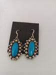 Native American Sterling Silver and Turquoise Earrings; ER-X1