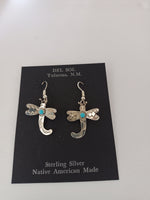 Navajo Handcrafted Turquoise and Sterling Silver Dragonfly Earrings