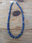 Genuine Lapis Bead Necklace; NK8-6