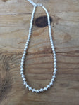 Authentic Sterling Silver Navajo Bead Necklace;18" long; NKL24-2