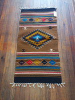 Zapotec Handwoven Wool Rug; 22"x44"; ZP112-8