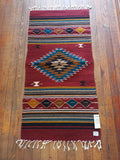 Zapotec Handwoven Wool Rug; 22"x44"; ZP112-4