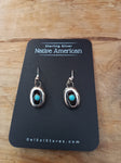 Navajo Handcrafted Sterling Silver and Turquoise Shadowbox Earrings; ER114-4