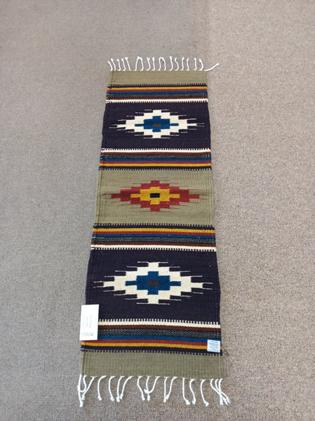 Zapotec Handwoven Wool Runner; 15"x40"; ZAP11-4