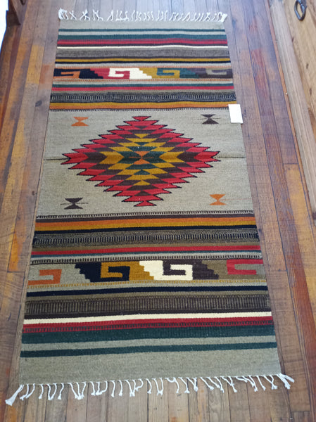 Zapotec Handwoven Wool Rug; 30" x 60"; ZAP111-1