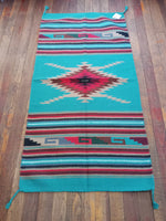 Southwest Design Handwoven Wool Rug; 32in x 64in; W64-110A