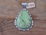 Handcrafted Authentic Navajo Sterling Silver Gaspeite Pendent