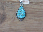 Handcrafted Authentic Navajo Sterling Silver #8 Turquoise Pendant by Alice McShirley