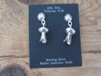 Navajo Handcrafted Sterling Silver Blossom Earrings; Marie Yazzi