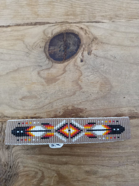 Authentic Navajo Beaded Hair Barrette; BR20-2
