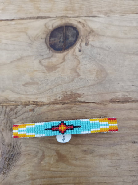 Authentic Navajo Beaded Hair Barrette; BR20-1
