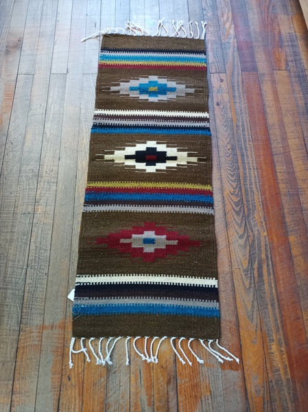 Zapotec Handwoven Wool Runner; 15"x40"; Z22-5