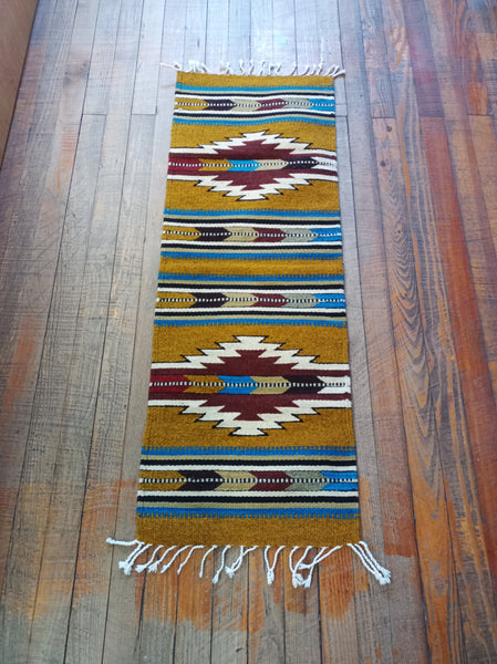 Zapotec Handwoven Wool Runner; 15"x40"; Z22-1;