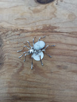 Genuine Sterling Silver with White Buffalo Navajo Spider Brooch; PD25-5