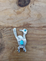 Genuine Sterling Silver and Turquoise Brooch; PD25-3
