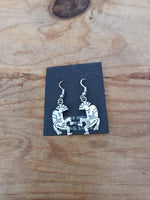 Navajo Sterling Silver Kokopelli Earrings; ER86-5