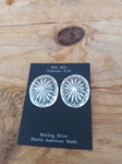 Navajo Brushed Sterling Silver Earrings; ER86-3
