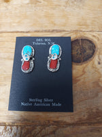Authentic Turquoise and Coral Earrings by: Effie; ER23-A3