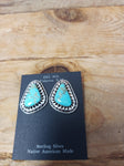 Authentic Native American Turquoise and Sterling Silver Earrings by: Sharon McCarthy; ER23-A8