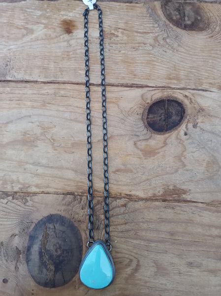 Just In; Turquoise and Sterling Silver Necklace; NKL4-3