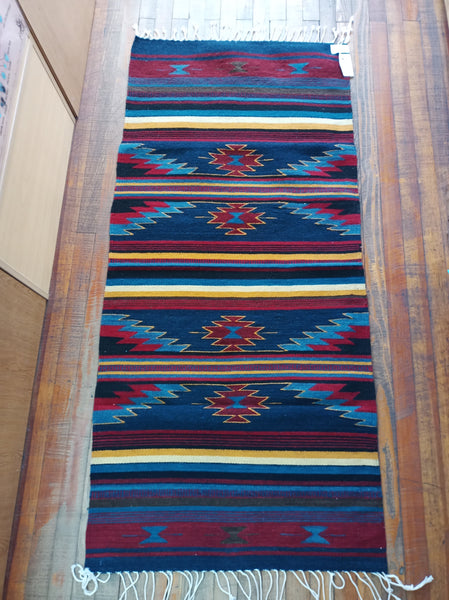 Zapotec Handwoven Wool Rug; 30"x60"; Z1-186