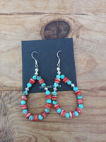 Turquoise and Spiny Oyster Earrings; ER119-E