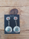 Turquoise and Coral Earrings by Verley Betone; ER119-D