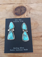 Turquoise and Sterling Silver Earrings by Daniel Dakal; ER119-C