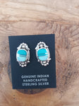 Turquoise and Opal Earrings by James Manygoats; ER119-B