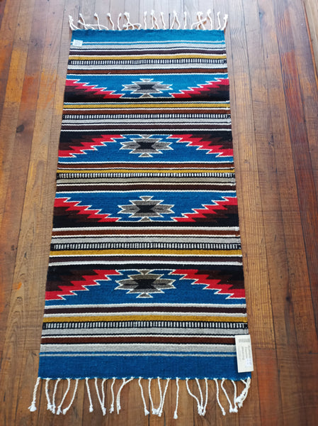 Zapotec Handwoven Wool Rug; 22"x44"; Z125-11
