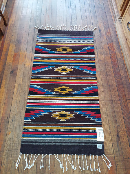 Zapotec Handwoven Wool Rug; 22"x44"; Z122-B