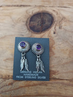Native American Sterling Silver Earrings; ER-F6