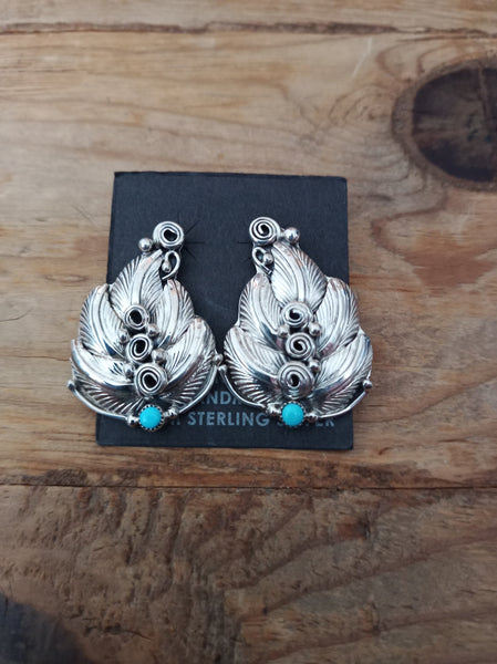 Authentic Navajo Sterling Silver Turquoise Earrings