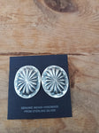 Authentic Navajo Sterling Silver Concho Earrings; ER1-C14