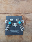 Navajo Sterling Silver Turquoise Cross Earrings; ER-F7