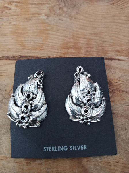 Authentic Navajo Sterling Silver Earrings; ER1-C7