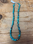 Compitos Turquoise and Sterling Silver Necklace; 16” Long