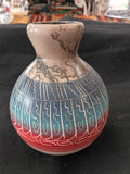 Authentic Navajo Horsehair Pottery; 6" tall x 13.5" diameter; NP4-6