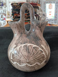 Authentic Navajo Horsehair Wedding Vase Pottery, 9" tall x 18" in Diameter; NP4-2
