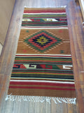 Zapotec Handwoven Wool Rug; 30"x60"; Z22-4