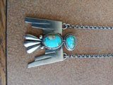 Authentic Turquoise and Sterling Silver Thunderbird Necklace; NK18-3