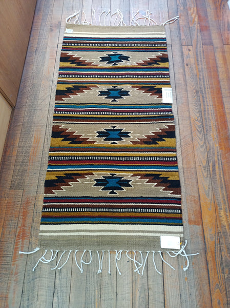 Zapotec Handwoven Wool Rug; 22"x44"; ZP4-6