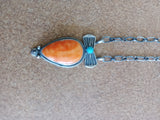 Authentic Sterling Silver and Spiny Oyster Necklace; NK18-4