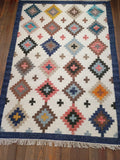 Handwoven Wool Rug; 4'x6'; W4x6-3
