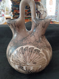 Authentic Navajo Horsehair Wedding Vase Pottery, 9" tall x 18" in Diameter; NP4-2