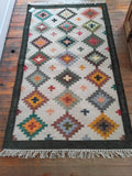 Handwoven Wool Rug; 3'x5'; W3x5-5