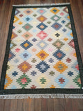 Handwoven Wool Rug; 4'x6'; W4x6-4